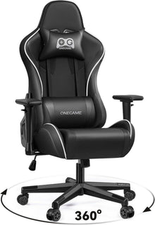 Ergonomischer Gamer Chair mit 3D Armlehnen, höhenverstellbar - Schwarz