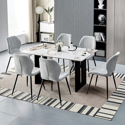 Gepolsterte Esszimmerstühle 2er Set Grau – Modern & Ergonomisch