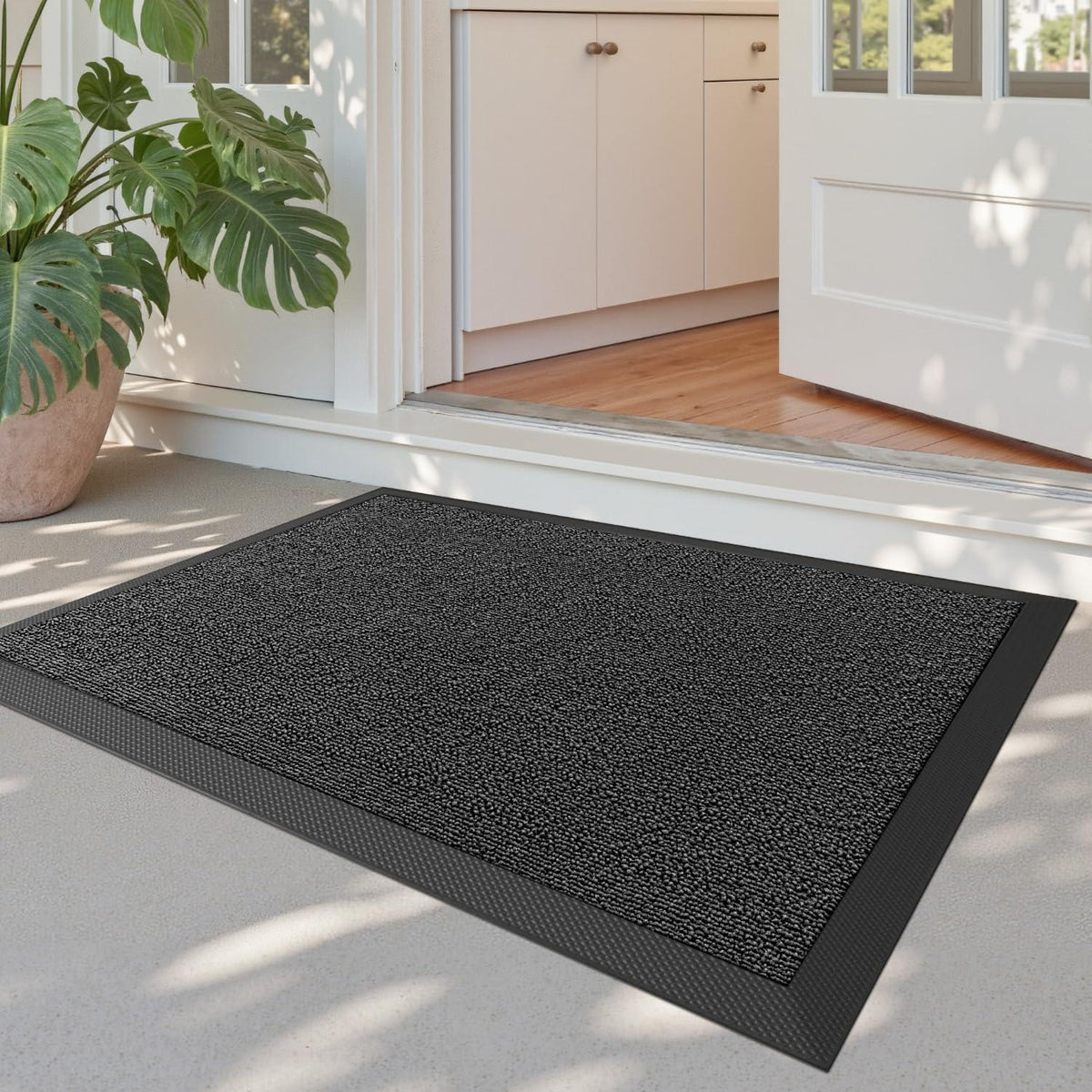 Fußmatte Outdoor rutschfest, Grau 50x80 cm – Schmutzfangmatte