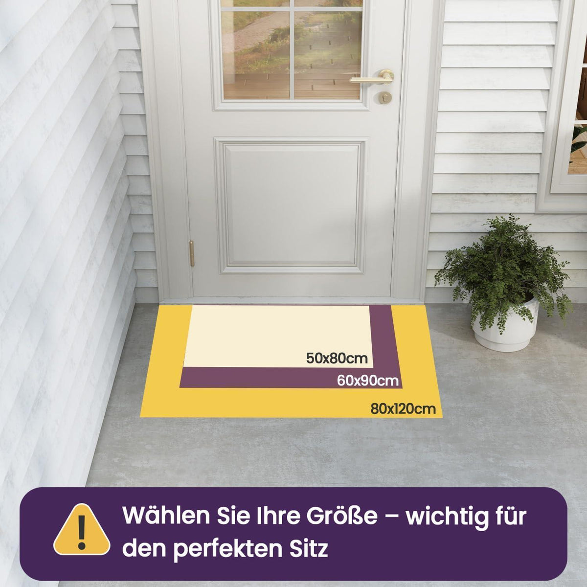 Fußmatte Outdoor rutschfest, Grau 50x80 cm – Schmutzfangmatte