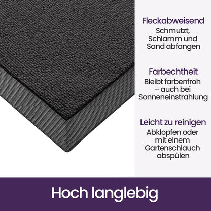 Fußmatte Outdoor rutschfest, Grau 50x80 cm – Schmutzfangmatte