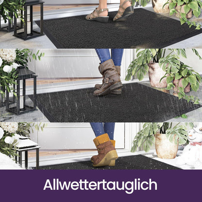 Fußmatte Outdoor rutschfest, Grau 50x80 cm – Schmutzfangmatte