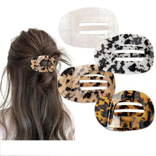 4er-Pack Acetat Flache Haarklammern Leopard für dickes/dünnes