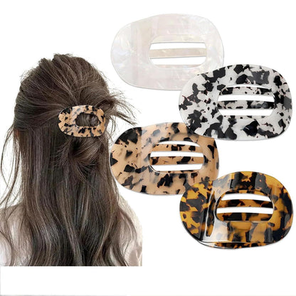 4er-Pack Acetat Flache Haarklammern Leopard für dickes/dünnes