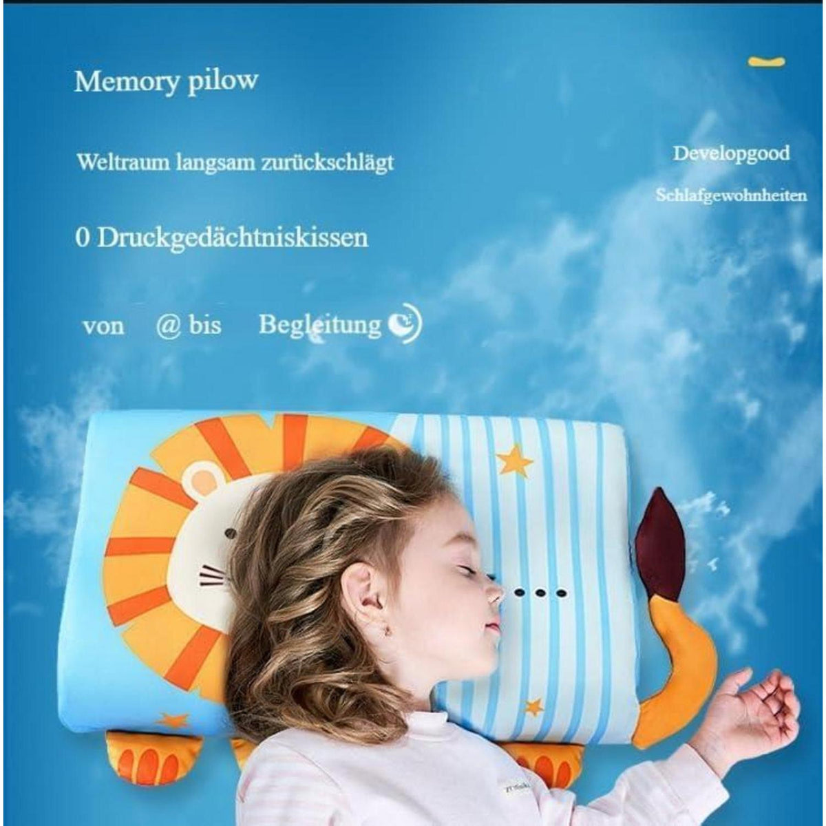 Kinder Kopfkissen Affe – Ergonomisch & Waschbar 60x40 cm