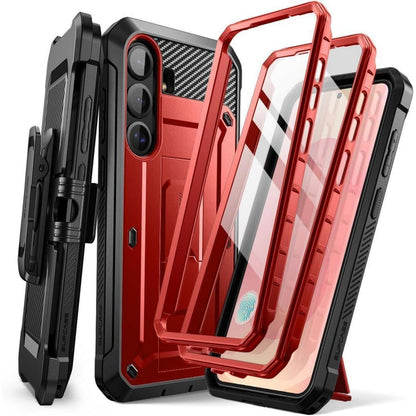 Samsung Galaxy S25 Hülle mit Gürtelclip & Ständer Rot