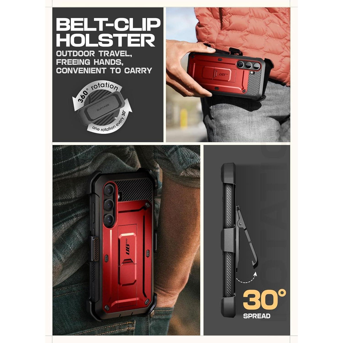 Outdoor Hülle für Samsung Galaxy S25 Plus mit Gürtelclip & Ständer