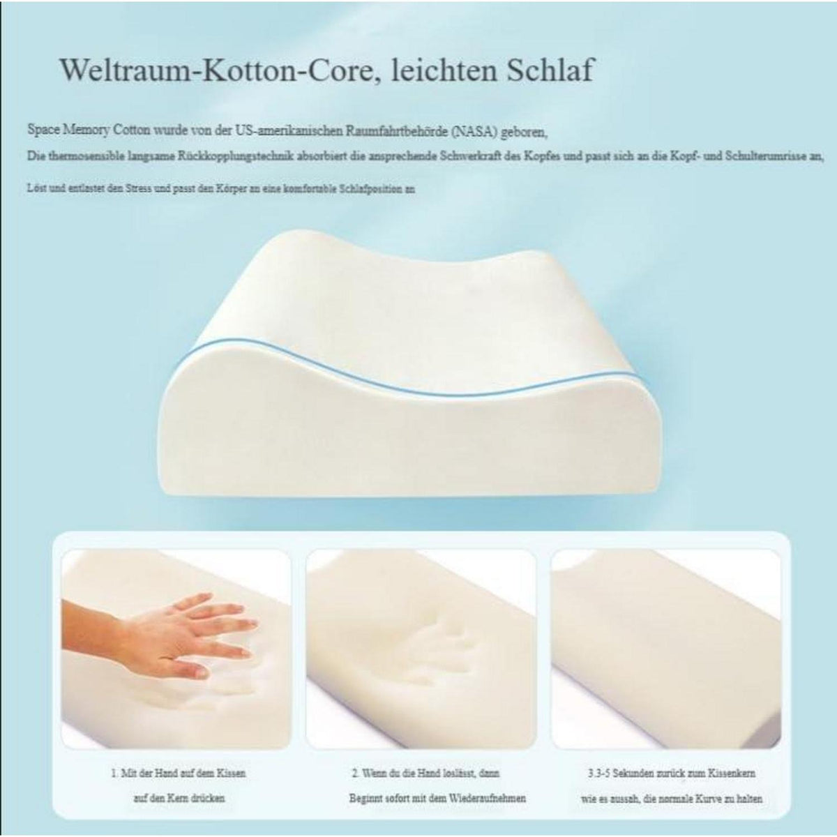 Kinder Kopfkissen Ergonomisch Hund 60x40 cm