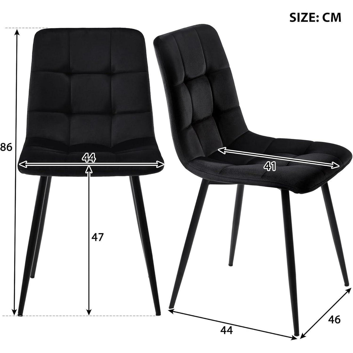 Esstisch Set Schwarz mit 4 Stühlen – Modernes Esszimmer