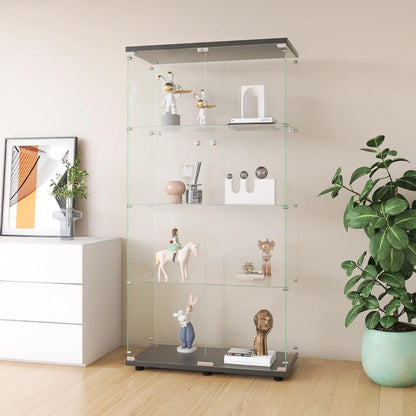 Glasvitrine mit 2 Türen & 4 Einlegeböden – 164 cm hoch