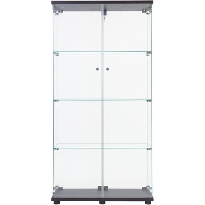 Glasvitrine mit 2 Türen & 4 Einlegeböden – 164 cm hoch