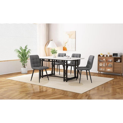 Moderner Esstisch Set mit 4 Stühlen – Grau & Schwarz
