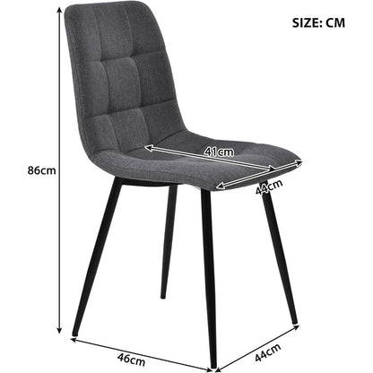Moderner Esstisch Set mit 4 Stühlen – Grau & Schwarz, 140x80cm