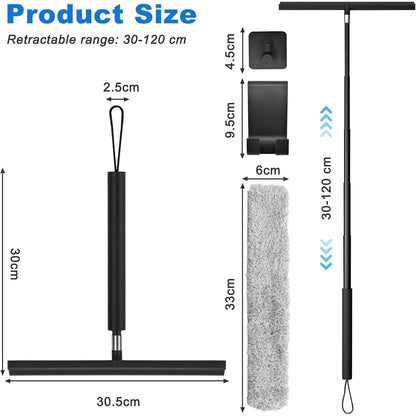 Duschabzieher Silikon Stiel 30-120cm Verstellbar Fenster