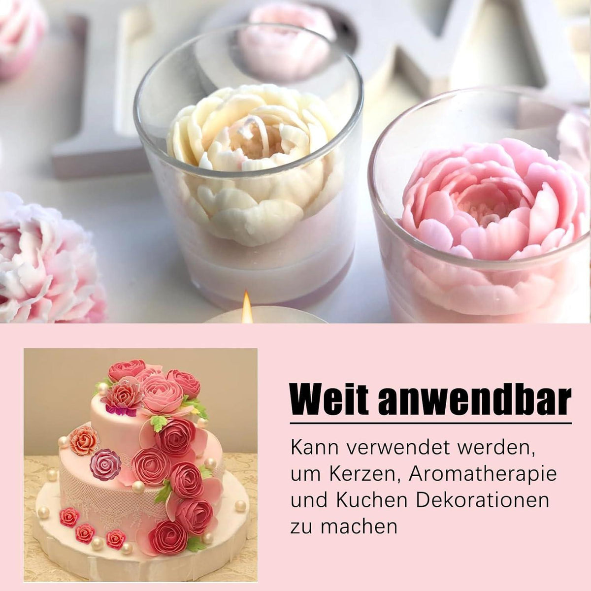 3D Silikonformen Blumen – Set für Kerzen, Schokolade & mehr