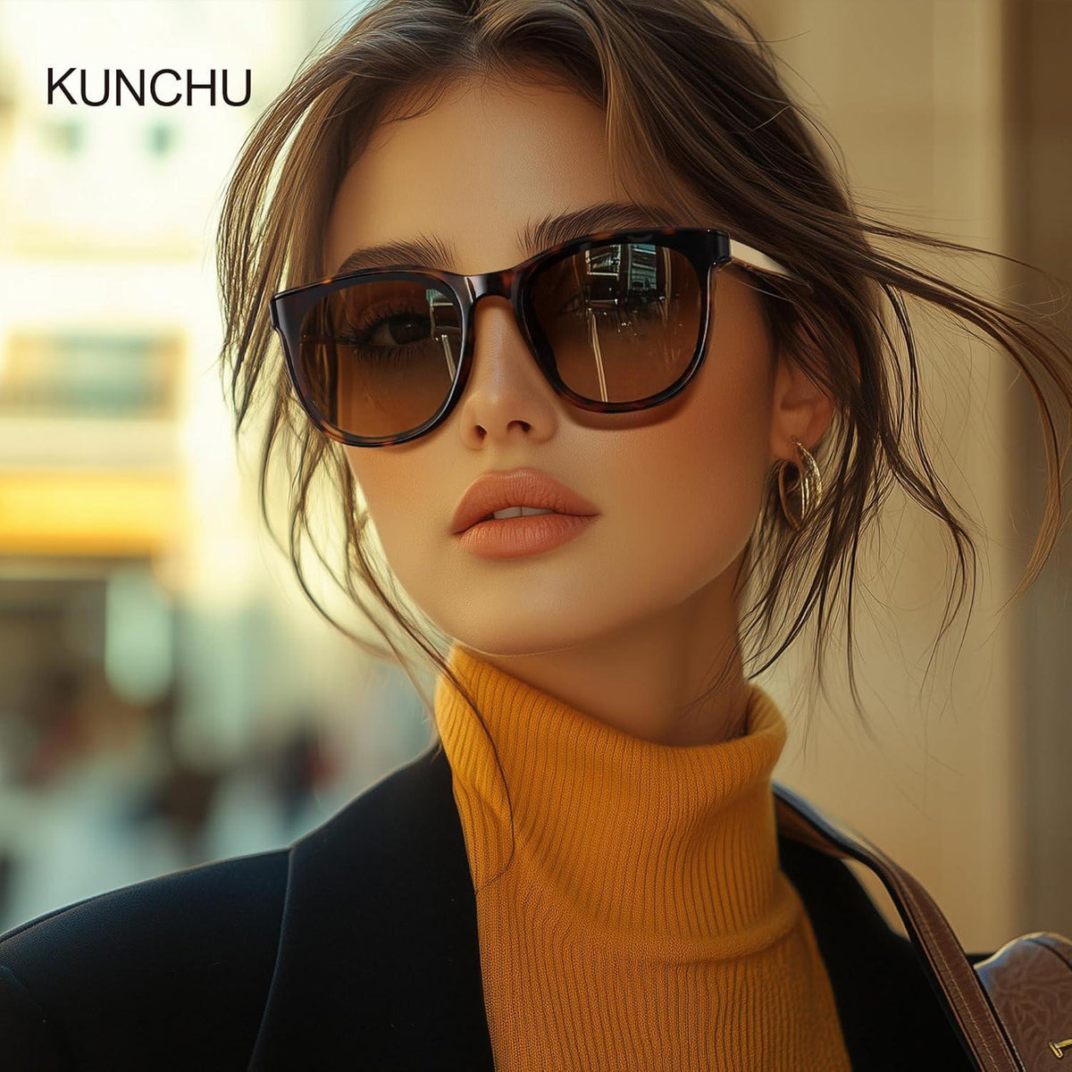 Quadrat Sonnenbrille Damen Retro UV400 Schutz Fashion Brillen UV400