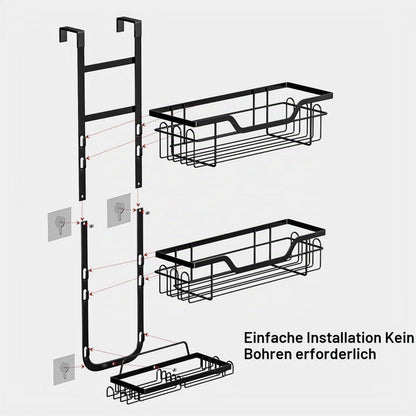Hängende Duschablage ohne Bohren | Rostfreier Duschkorb mit Haken