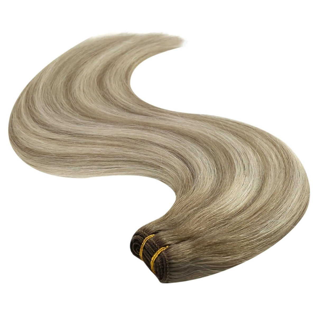 Echthaar Tressen Ombre Hellbraun Blond 60 cm