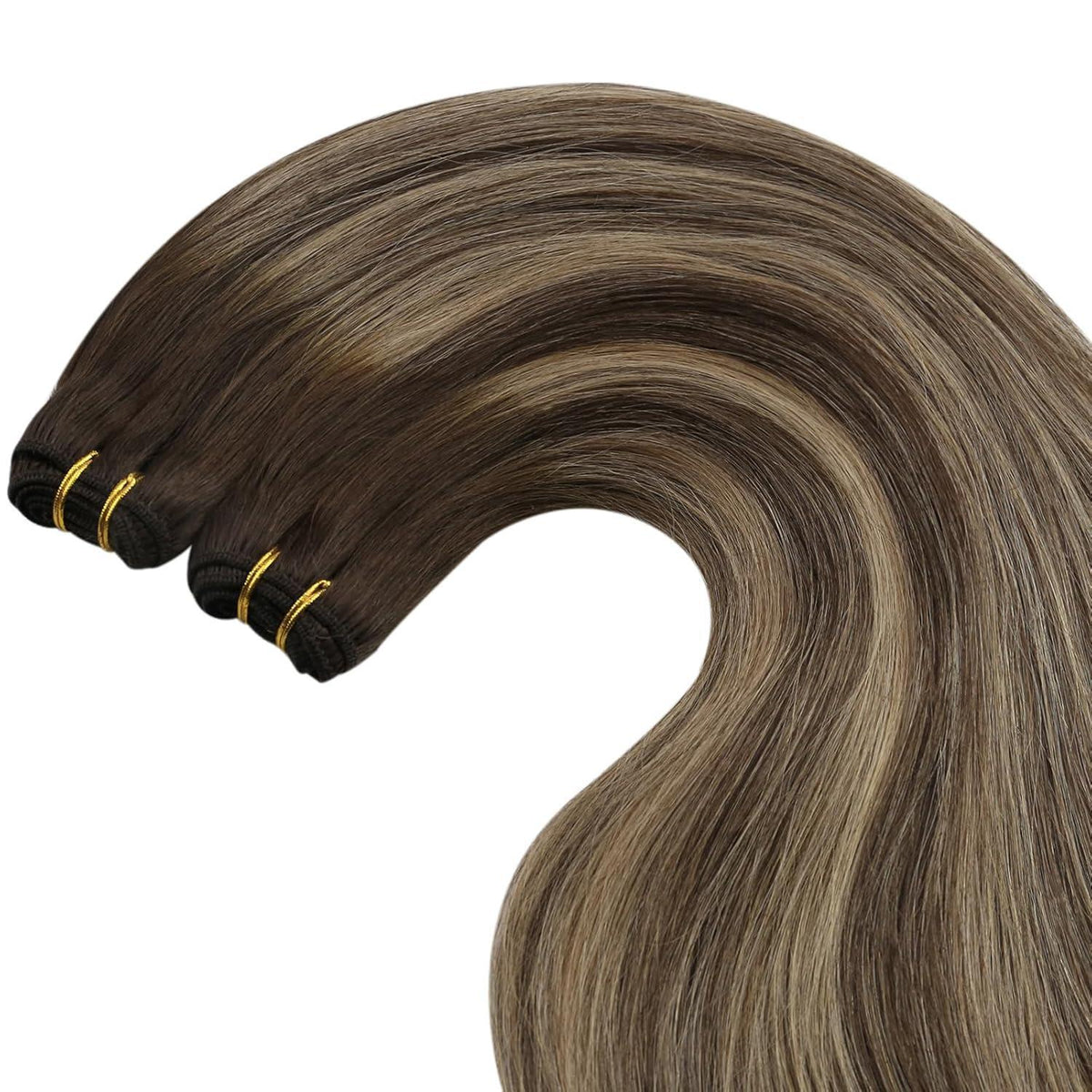 Echthaar Tressen Ombre Dunkelbraun Blond 60cm