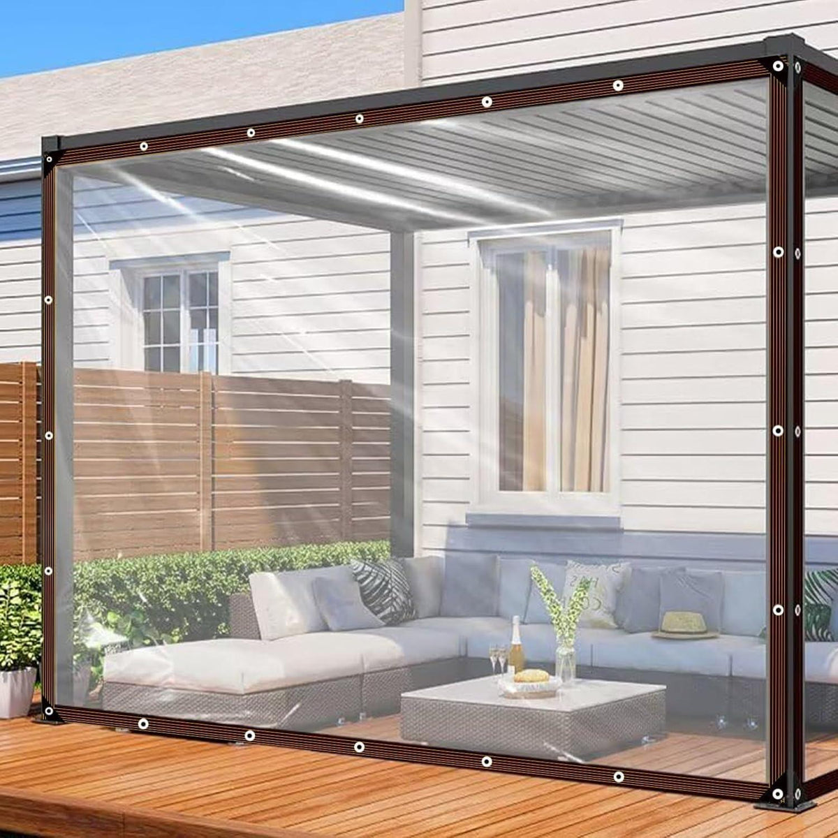 Transparente Abdeckplane 2.5x2m mit Ösen – Wasserdicht & Wetterfest