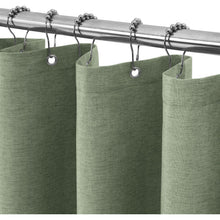 Leinen Duschvorhang Grün 92x182 cm | Wasserdicht & Schwerer Stoff