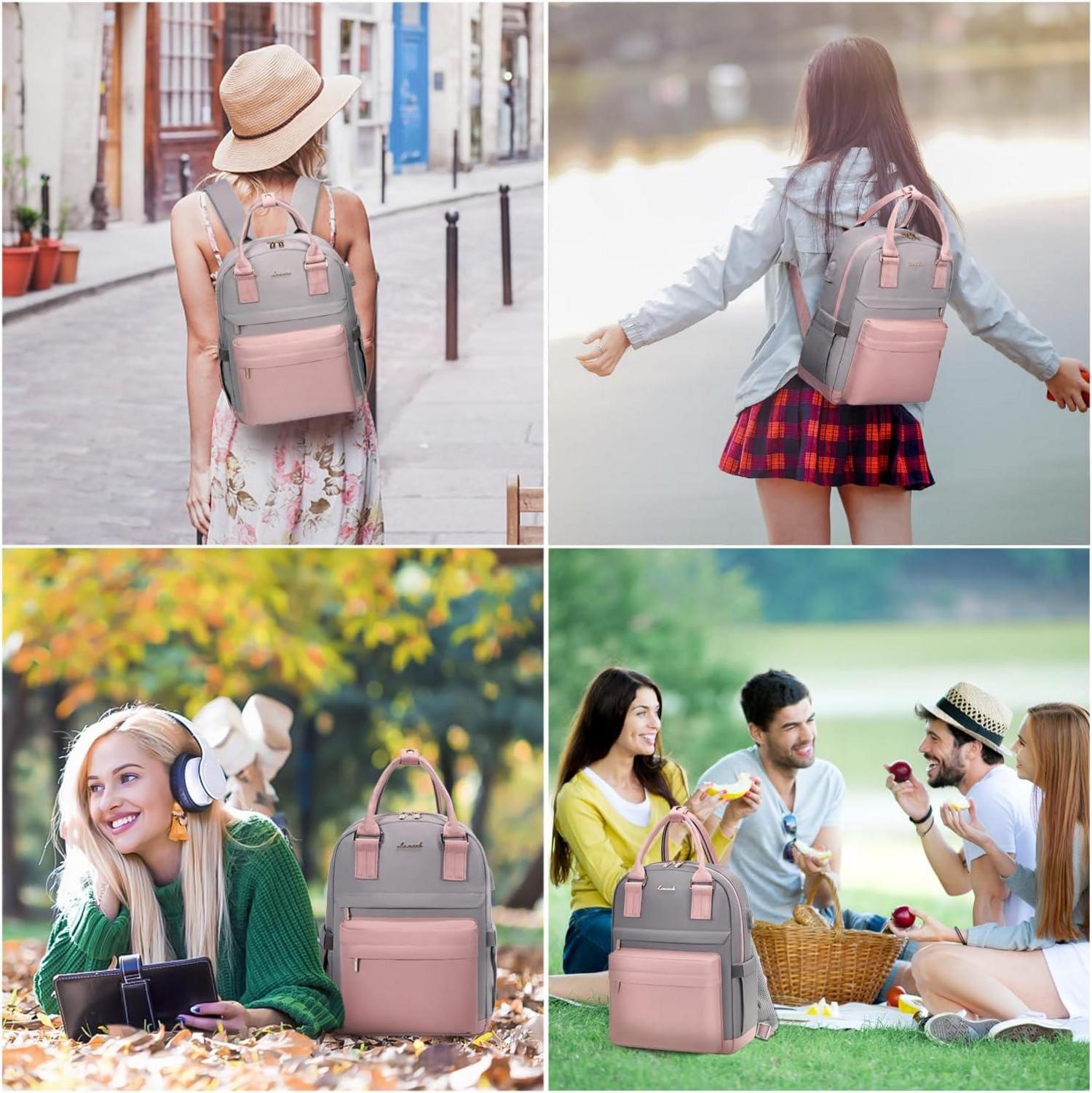 13,3 Zoll Damen Rucksack Wasserdicht Cityrucksack 2 in 1 Mini Daypack