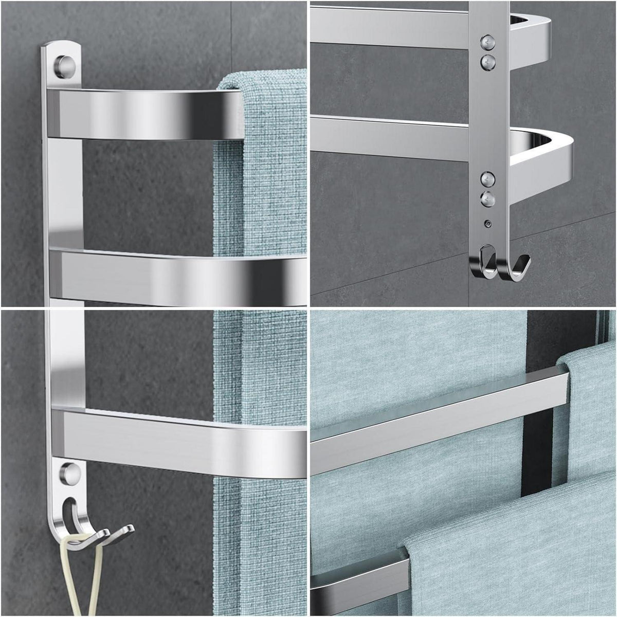 60cm Handtuchhalter Silber Ohne Bohren – Modernes Badezimmer Set