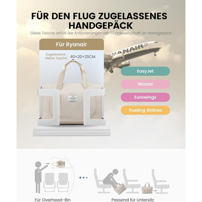 Handgepäck Tasche 40x20x25 erweiterbar für Ryanair Flugzeug
