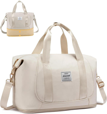 Handgepäck Tasche Erweiterbar Faltbar Cabin Bag 40x20x25 Beige