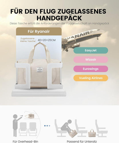 Handgepäck Tasche 40x20x25cm Ryanair EasyJet Beige Carry On Luggage