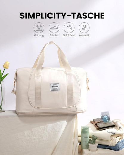 Handgepäck Tasche 40x20x25cm Ryanair Erweiterbar Faltbar Beige