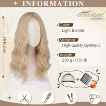 BARSDAR Mittellange Blond Lockige Perücke 46cm