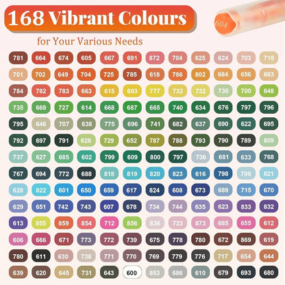 Acrylstifte Set 168 Farben – Pinselspitze für Steine & DIY
