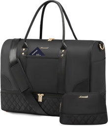 Damen Weekender Tasche mit Schuh- und Nassfach, 2-teiliges