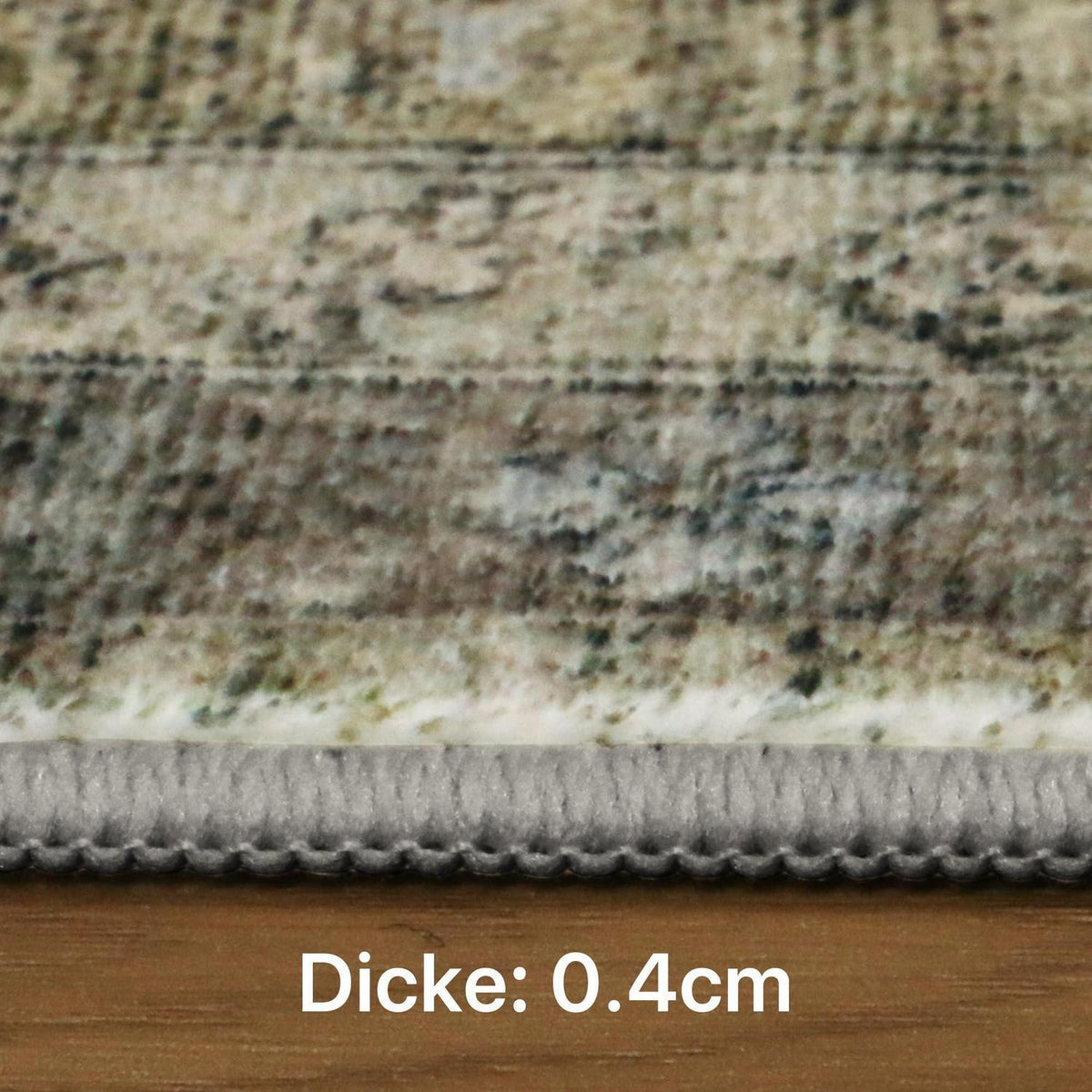 Vintage Teppich 200x290 cm – Waschbar, Braun & Kupferfarben