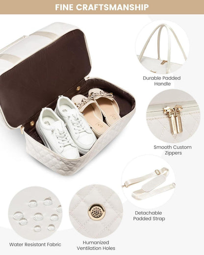 Große Reisetasche Damen mit Schuhfach, Nassfach & 2-teiliges Set, Beige