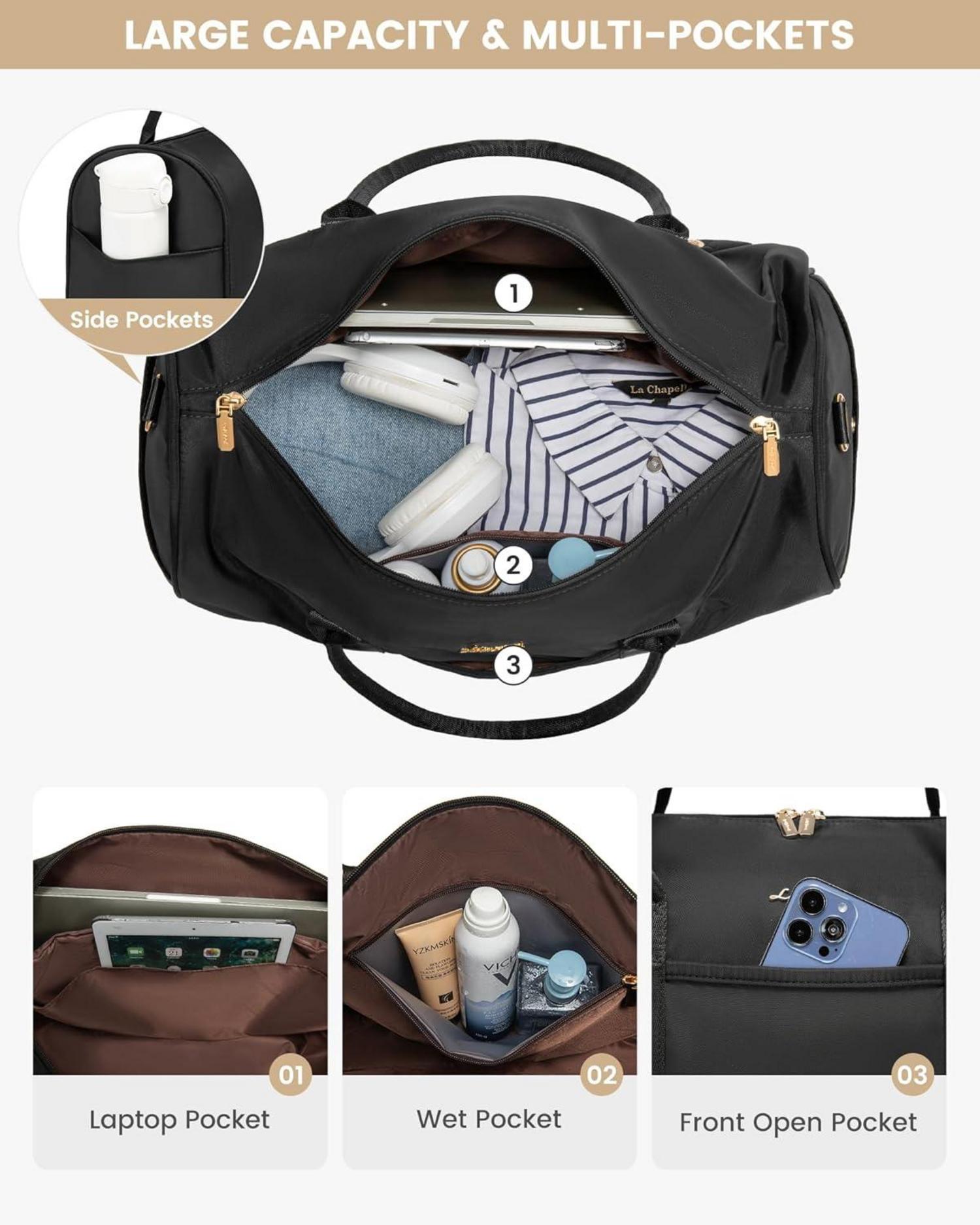 Reisetasche Damen Weekender Bag mit Schuhfach Nassfach 2-teiliges Set