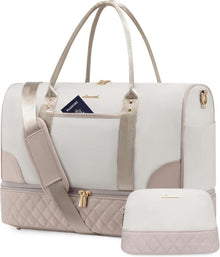 Damen Weekender Reisetasche mit Schuhfach & Nassfach, 2-teiliges Set