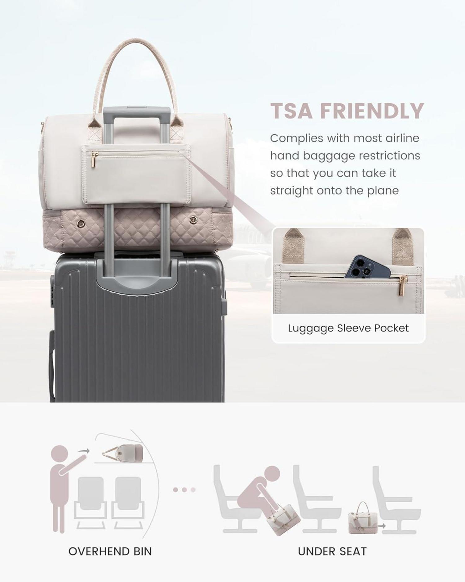Reisetasche Damen Weekender Bag Schuhfach Nassfach 2-teiliges Set