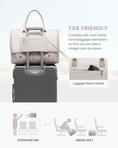 Reisetasche Damen Weekender Bag Schuhfach Nassfach 2-teiliges Set