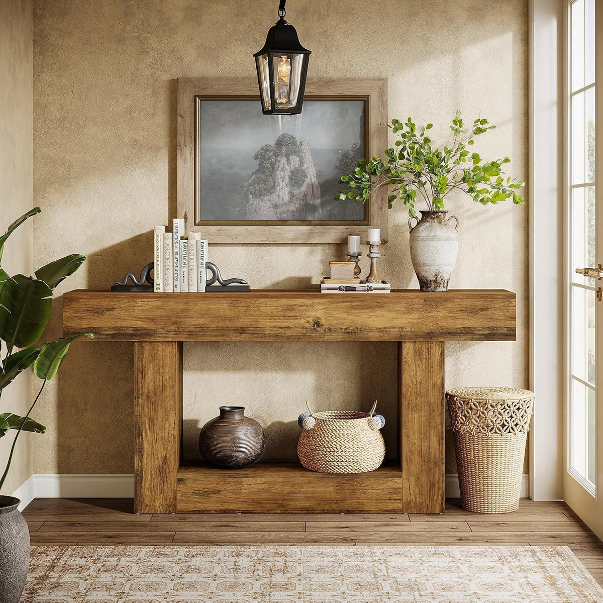 160cm Konsolentisch mit Stauraum & Vintage Design
