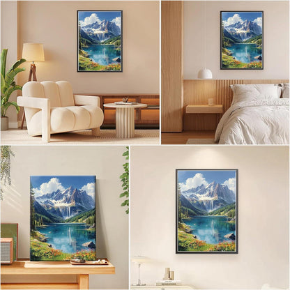 Malen nach Zahlen Erwachsene Wasserfall mit Rahmen 30x40cm