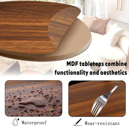 Runder Couchtisch Set Holz Metall Wohnzimmer Beistelltisch ø70 50