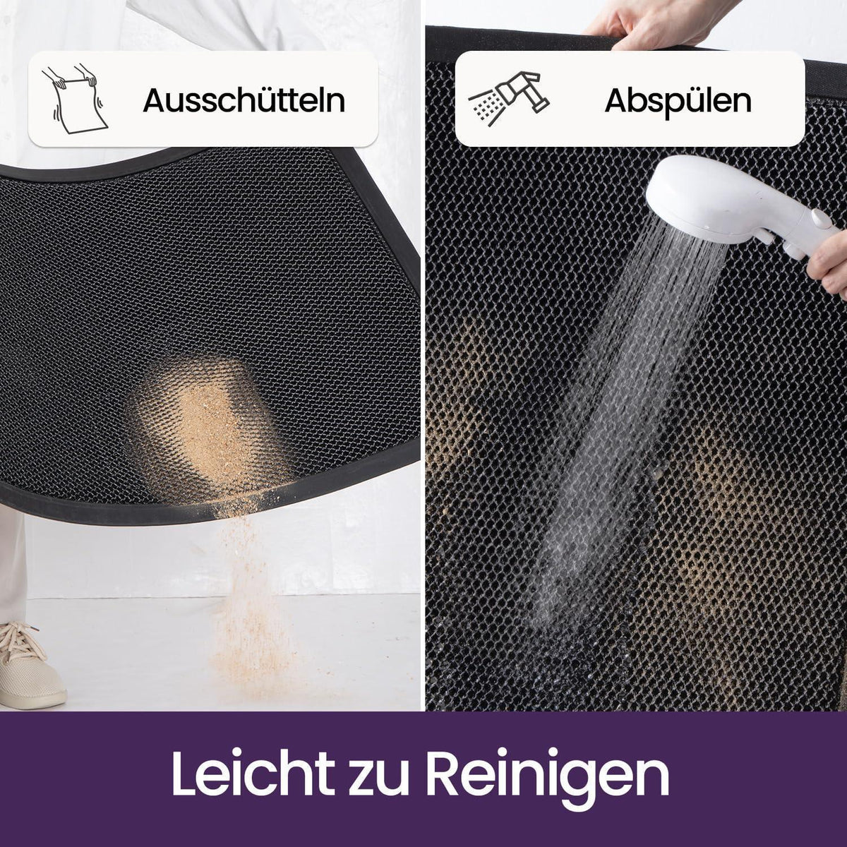 Fußmatte dunkelgrau 60x90 cm – rutschfest & Schmutzfang