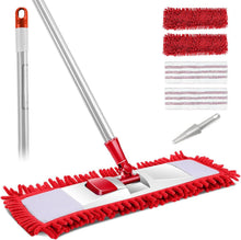 Bodenwischer Set mit 360° Drehgelenk, 125cm Edelstahlgriff, 4