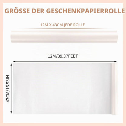 Geschenkpapier Perlglanz cremeweiß 43cm x 12m