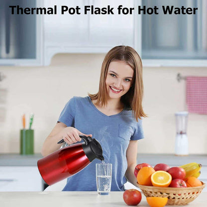2L Edelstahl Thermoskanne – Isolierkanne für Kaffee & Tee