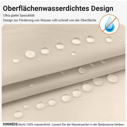 Textil Duschvorhang Beige 180x220cm Beschwerter Saum Wasserabweisend