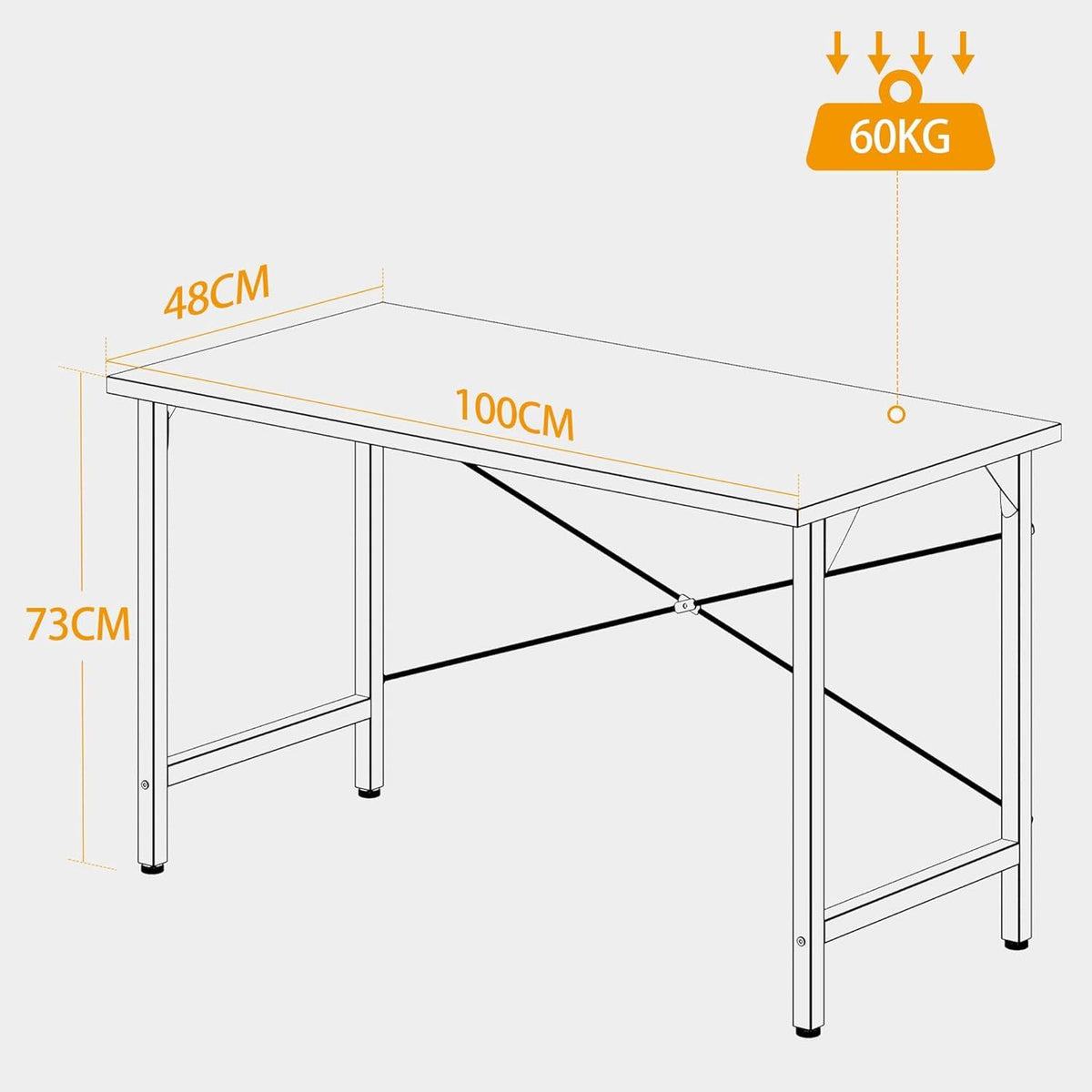 Großer Schreibtisch Industrie-Design Holz Metallgestell