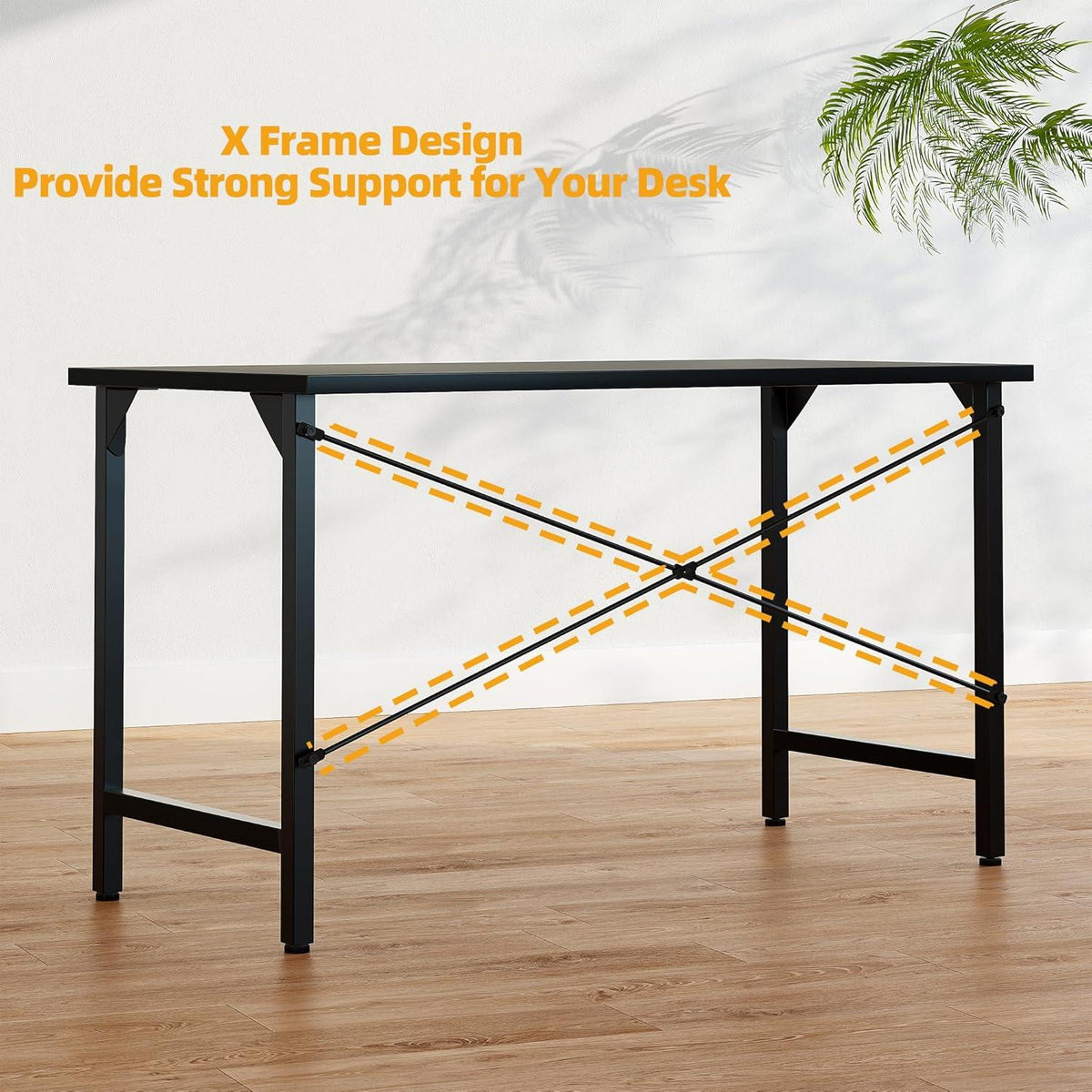 BEXEVUE Schreibtisch 100 x 48 cm Industrie-Design Metallgestell Holz PC Tisch